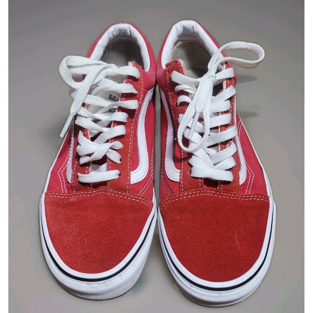 VANS Old Skool Red Shoes Suede Toe / US Men's Size 7 Women's Size 8.5